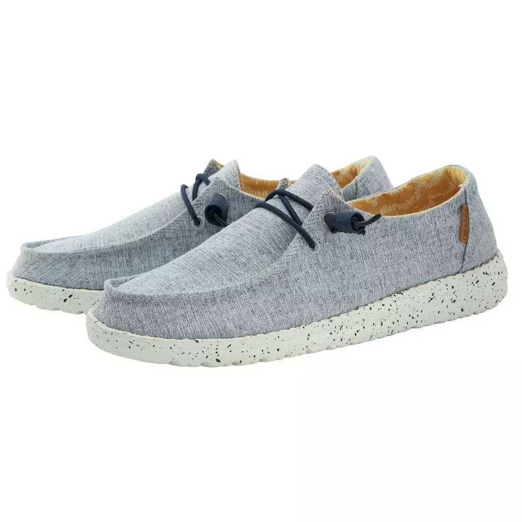 Hey Dude Wendy Chambray - White Blue All Footwear