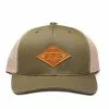 Eos Surf Shop Leather Patch Snapback - Green/tan