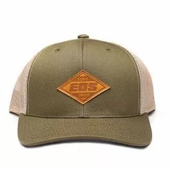 Eos Surf Shop Leather Patch Snapback - Green/tan