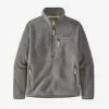 Patagonia Women's Retro Pile Fleece Marsupial - Salt Grey W/Jellyfish Yellow