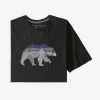 Patagonia Men's Back For Good Organic Cotton T-Shirt - Black W/Bear