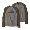 Patagonia Men's P-6 Logo Lightweight Crew Sweatshirt - Grey/Brown