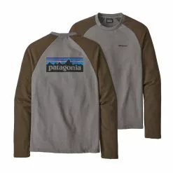 Patagonia Men's P-6 Logo Lightweight Crew Sweatshirt - Grey/Brown