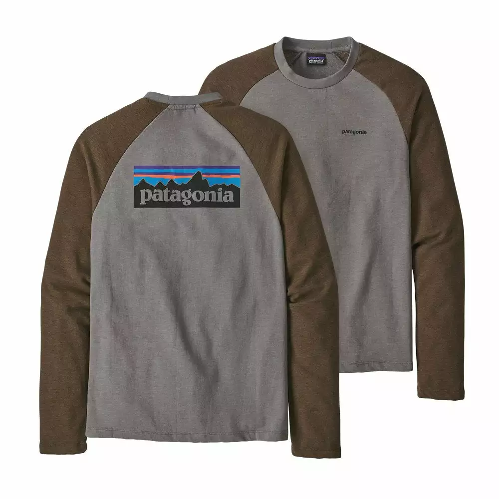 Patagonia Men's P-6 Logo Lightweight Crew Sweatshirt - Grey/Brown