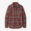 Patagonia Women's Long-Sleeved Organic Cotton Midweight Fjord Flannel Shirt - Ice Fjord: Fox Red