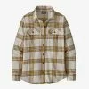 Patagonia Women's Long-Sleeved Organic Cotton Midweight Fjord Flannel Shirt - Tundra: Birch White