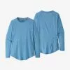 Patagonia Women's Tropic Comfort Crew - Lago Blue - Fin Blue X-Dye Tops