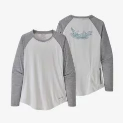 Patagonia Tops Women's Tropic Comfort Crew - Tail Rise: White