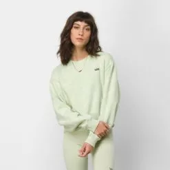 Vans WATER WASH CROPPED PULLOVER CREW FLEECE - CELADON GREEN