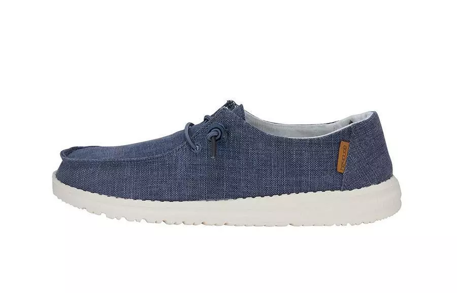WENDY CHAMBRAY NAVY WHITE Women's Hey Dude Shoes