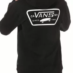 Men's Vans Full Patched Pullover Hoodie - Black