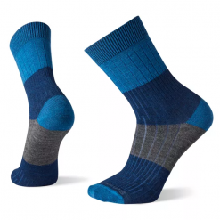 Smartwool Everyday Rib Color Block Crew Socks - Alpine Blue