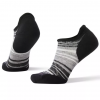 Smartwool Accessories Women's Run Targeted Cushion Striped Low Ankle Socks - Black & Light Grey