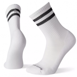 Smartwool Athletic Targeted Cushion Stripe Crew Socks - White & Black