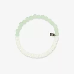 Pura Vida Accessories PUKA SHELL & FROSTED BEAD STRETCH BRACELET