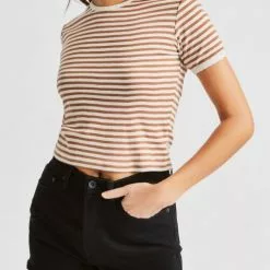 Brixton Raquel Ringer Tee - Dove Women's