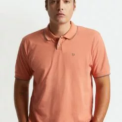 Brixton Proper S/S Polo Knit - Apricot Jam/Charcoal
